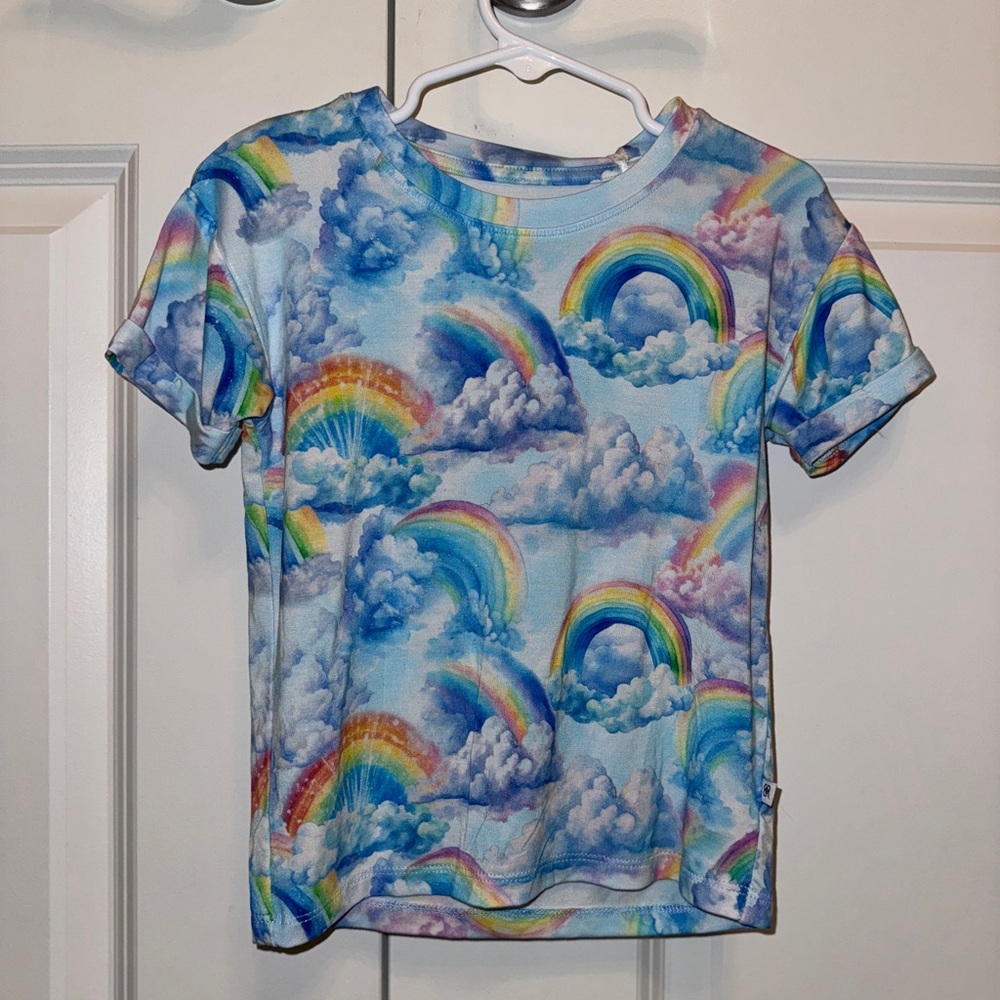 🌈 Colorful Bamboo Rainbow Cloud T-Shirt NEW Sold Out Bums & Rose 2T Tee ☁️